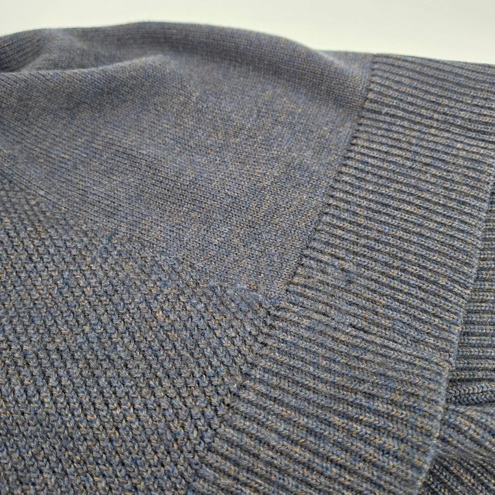 Banana Republic Mens Small Merino Wool Full Zip chunky Cardigan Sweater Navy